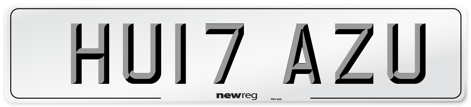 HU17 AZU Number Plate from New Reg